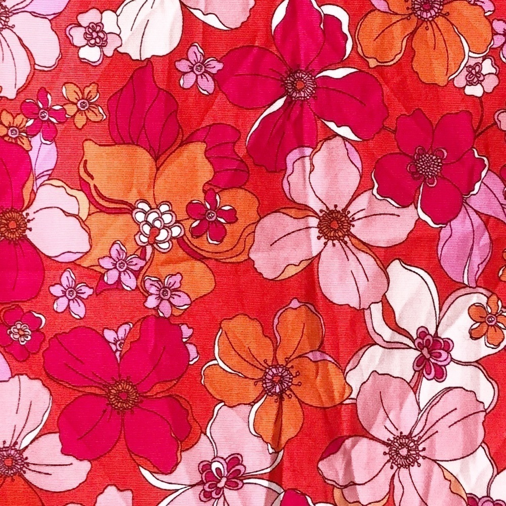 Talbots Tossed Flowers Canvas A-Line Skirt Bright Colorful Pink Orange 8 PETITE - Picture 10 of 13